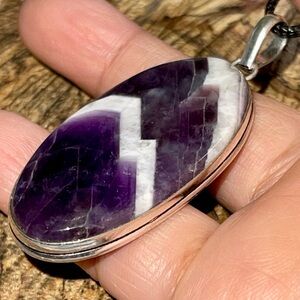 Chevron Amethyst Pendant 2 1/4”